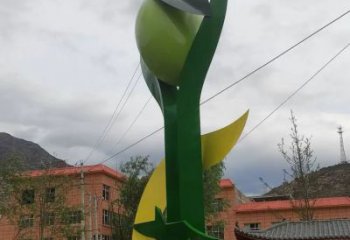 不锈钢大型橄榄雕塑厂家加工