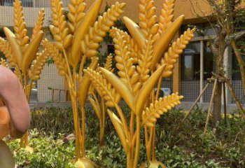 园林水稻雕塑制作厂家 田间彩绘雕塑 仿真摆件