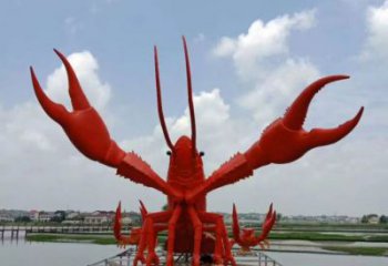 生产彩绘龙虾雕塑 仿真动物雕塑 步行街摆件